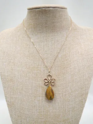 ADO | Love Knot Tear Drop Stone Necklace