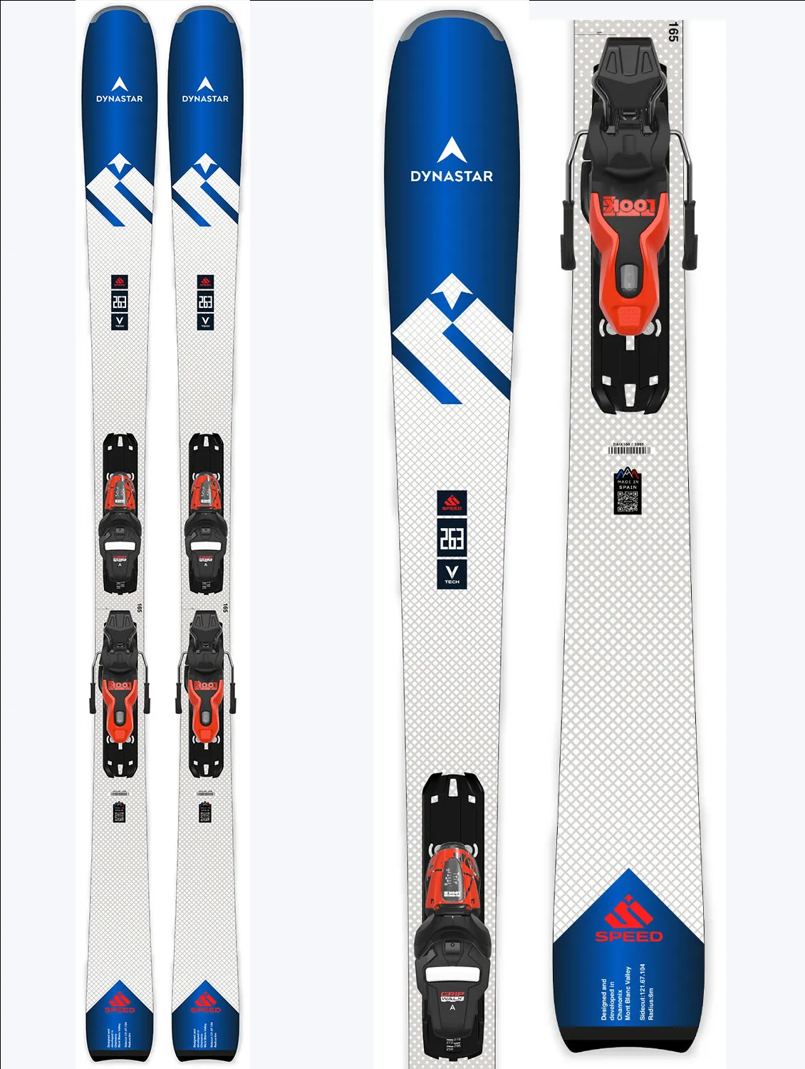 Dynastar Speed 263 Mens Snow Skis   Look Xpress 10 Bindings 2024