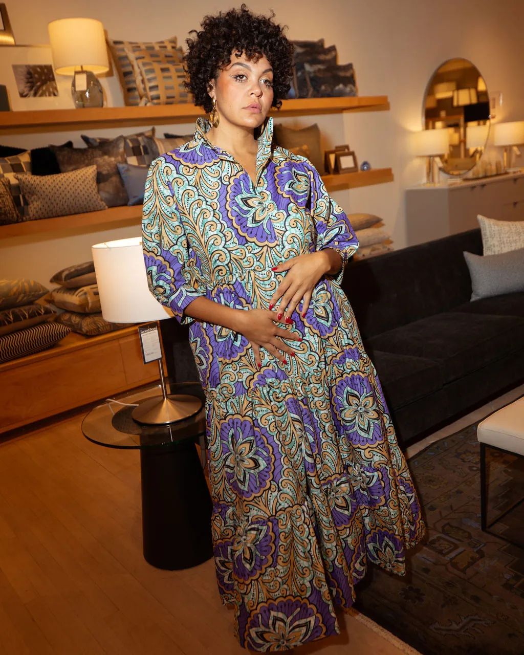 PRINTED MIDI DRESS